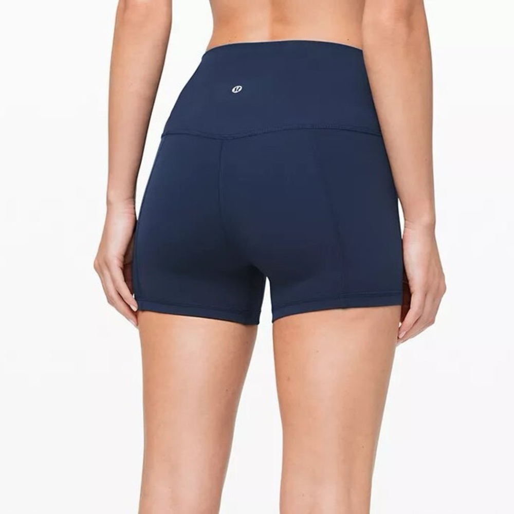 Women’s Lulu Lemon align high rise Navy Blue Shorts 4”